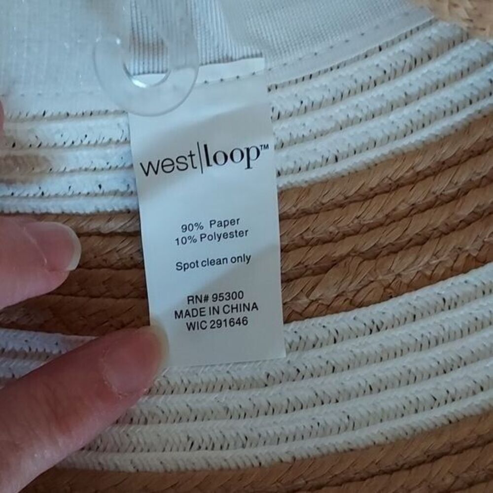 West Loop Women's Visor Open Hat Sun Protector White Tan Adjustable Foldable New - Picture 3 of 4